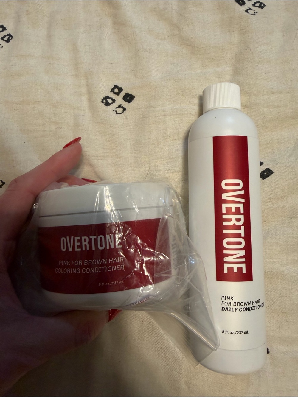 Overtone Pink for Brown Hair Coloring Conditioner and Daily Conditioner